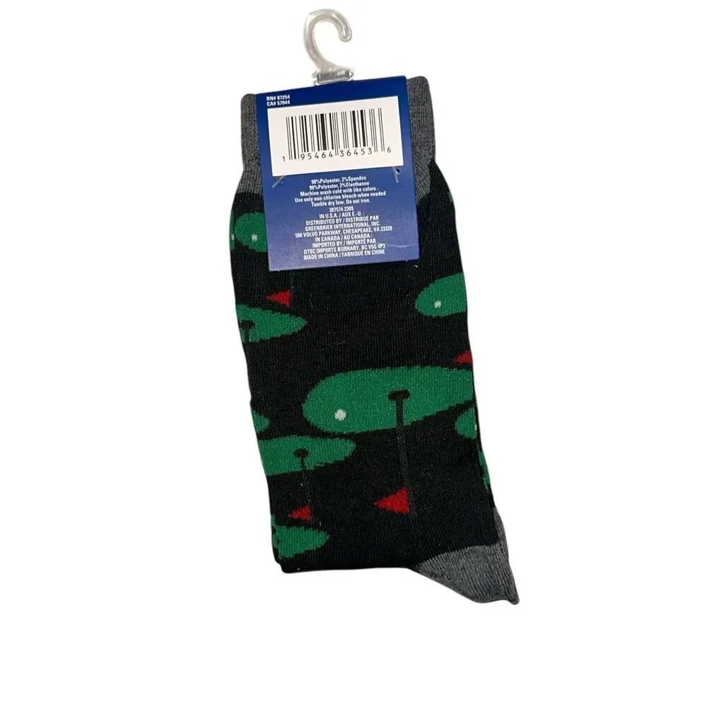 NEW WITH TAGS JUNCTURE Golfing Golf Course Printed Socks New Men Novelty Dad Gif